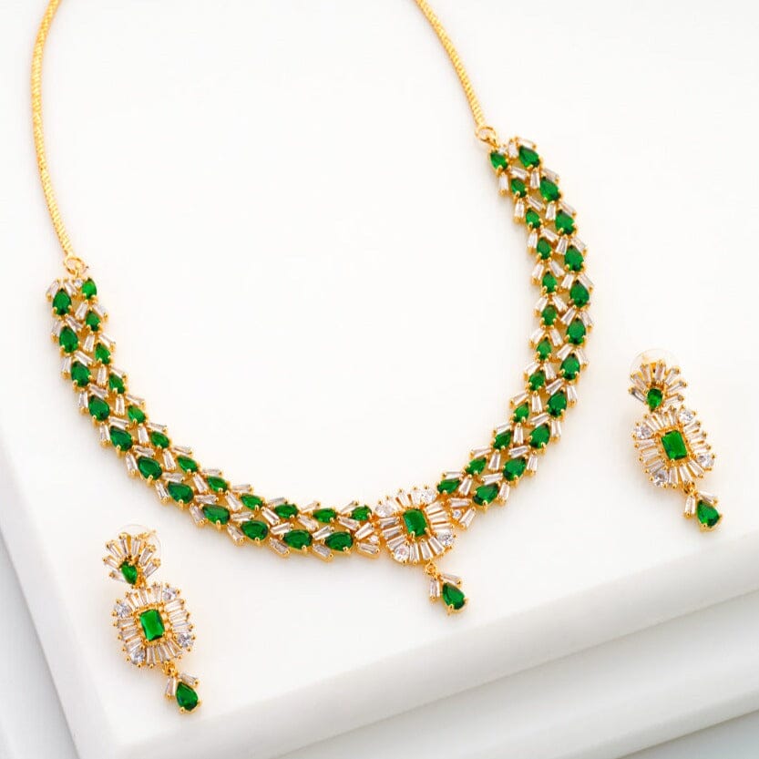 Bridal necklace set green colour Clearance