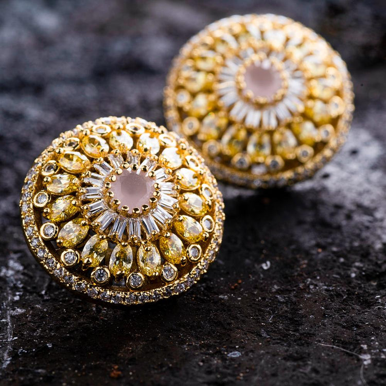 Luce Stud Earrings in 18k Rose Gold with Diamonds | Pasquale Bruni
