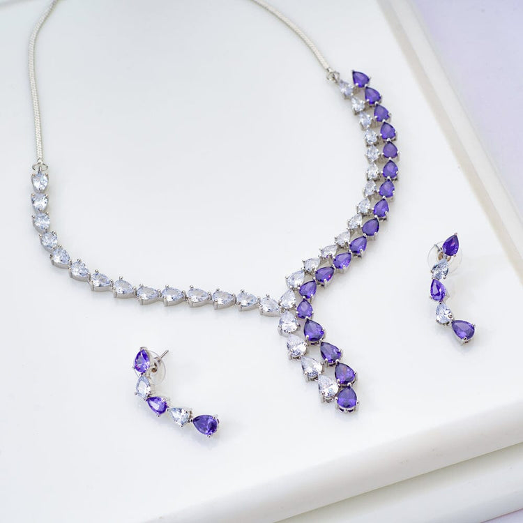 Royal Amethyst necklace earrings set – Jewelry Queen NZ