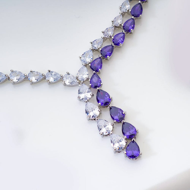 Purple Necklace Set - Necklace Set for Gowns - Wish-teria Necklace Set ...