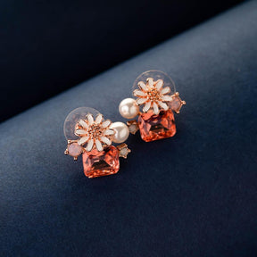 Pendant Necklace Set with Orange Crystals - Officewear Jewellery - Zen ...
