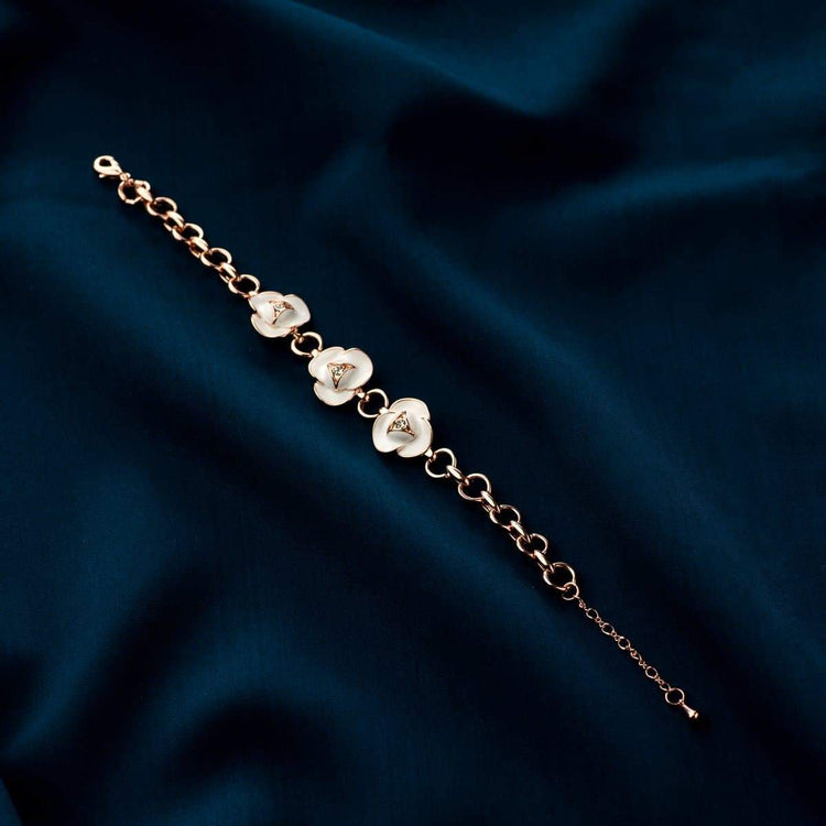 Zoe White Floral Bracelet - BlingVine