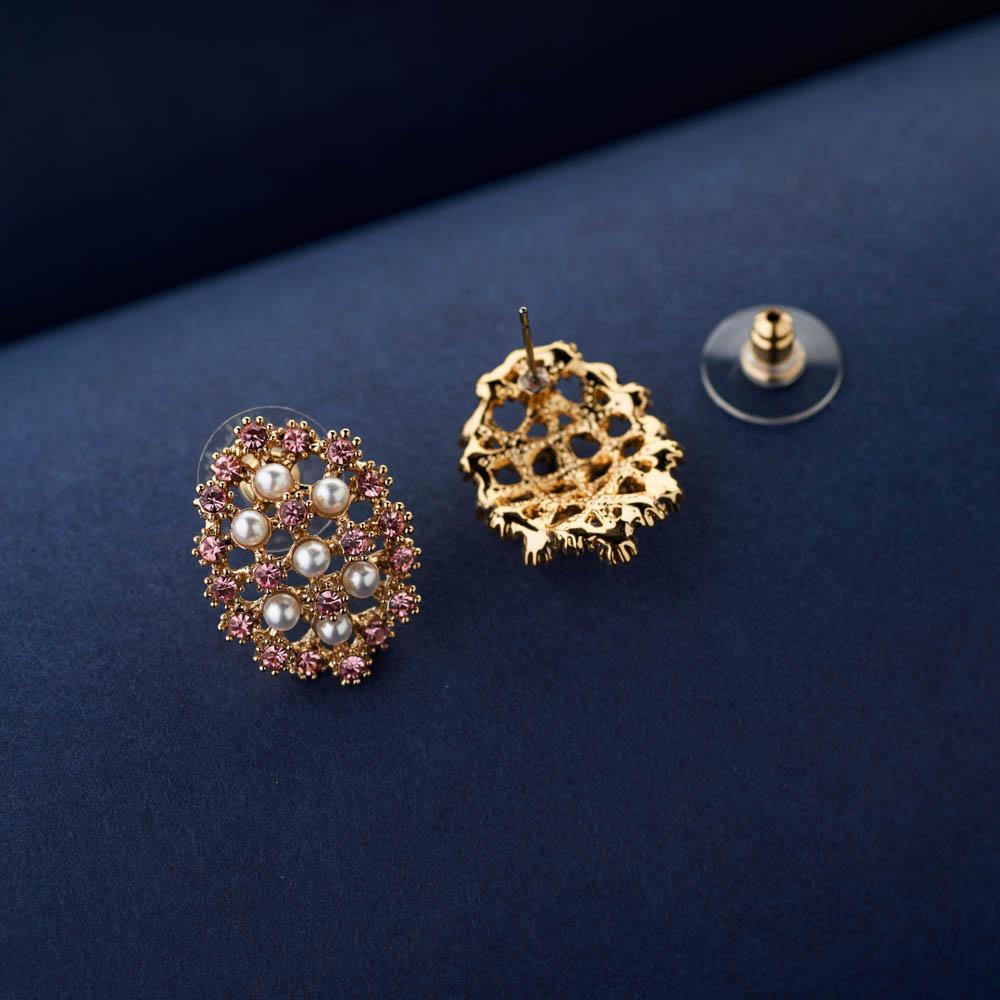 Zovita Diamond and Pearl Stud Earrings - Blingvine Jewellery