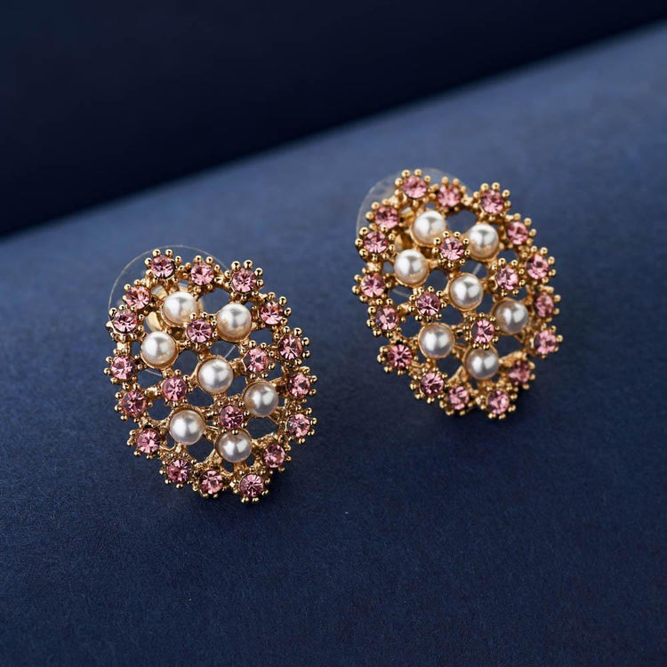 Zovita Diamond and Pearl Stud Earrings - Blingvine Jewellery